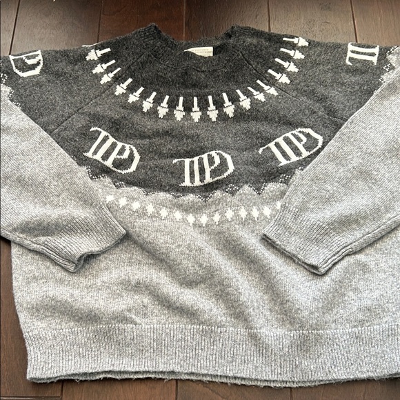 Taylor Swift Sweaters - Taylor Swift Gray Two-Tone TTPD Knit Sweater